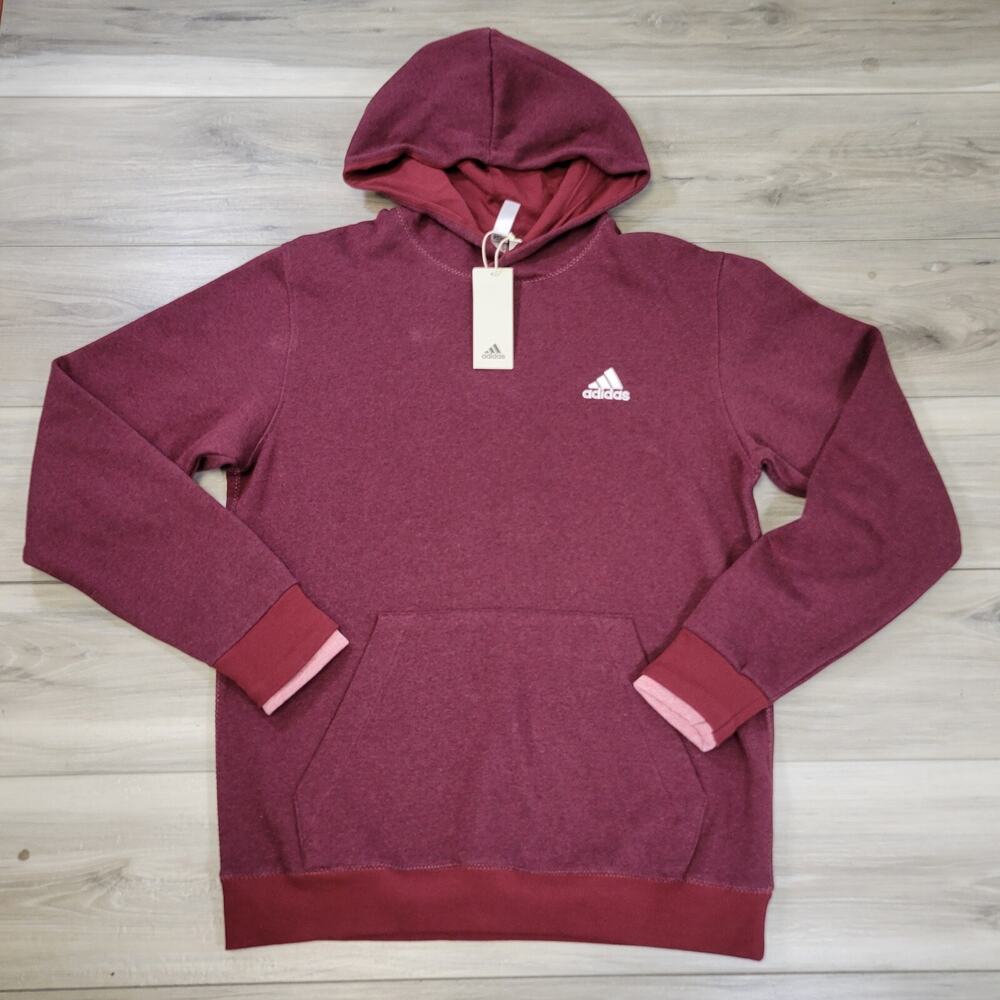 Adidas Hoodie Men's Medium Burgundy Logo New